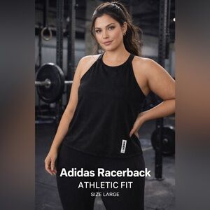 Adidas Climalite Black Racerback Tank Top Size L Athletic Workout Gym Top